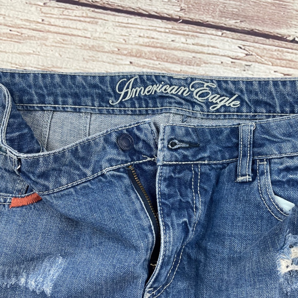 🦅 American Eagle Distressed Jean Skirt Size 8 - Picture 6 of 6